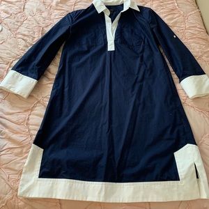J Crew navy and white dress size 2